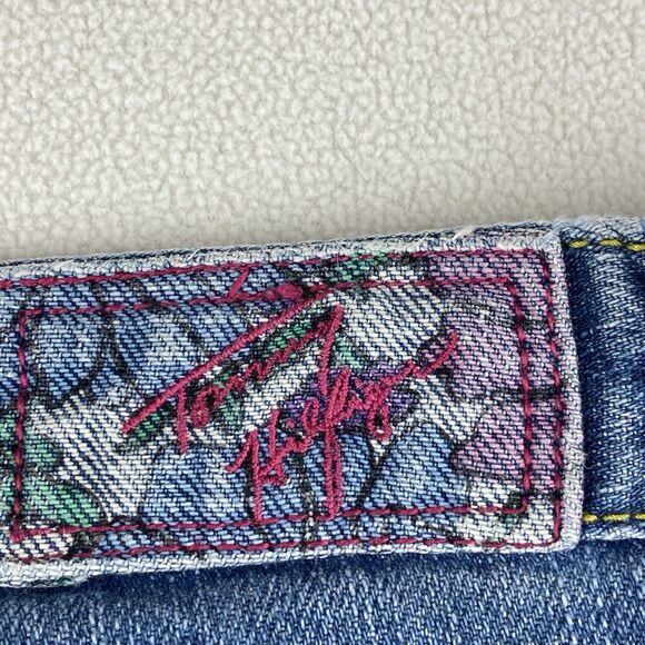 Tommy Hilfiger Womens 10 Floral Lined Jeans Loose Fit Straight Y2K Retro Denim - Picture 13 of 16